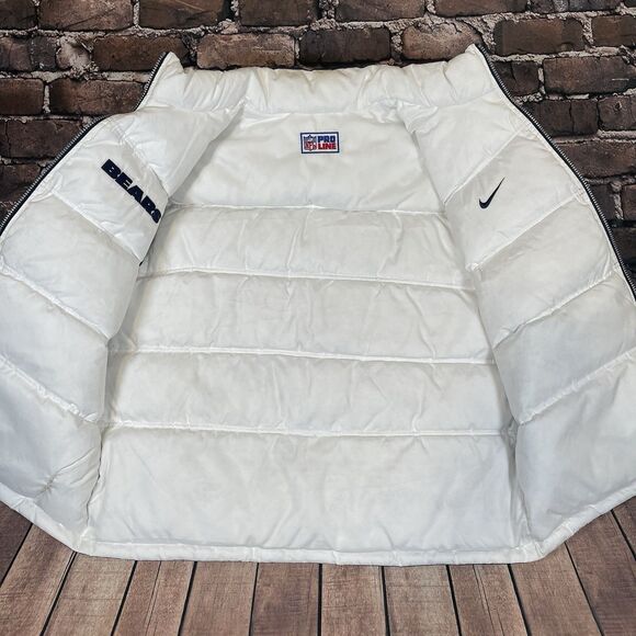 Vintage 90s Chicago Bears Nike Duck Down Puffer Reversible Vest RARE Size XL - Picture 7 of 16